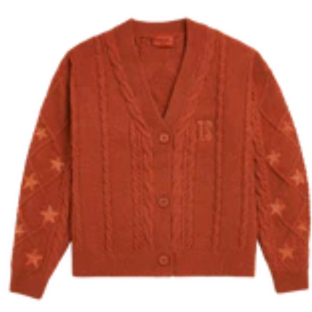 Taylor Swift TLOAS orange cardigan. Brand new. Never opened or worn. Size M/L.
